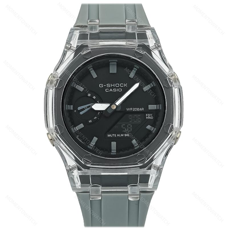 ساعت مچی کاسیو جیشاک شفاف طوسی