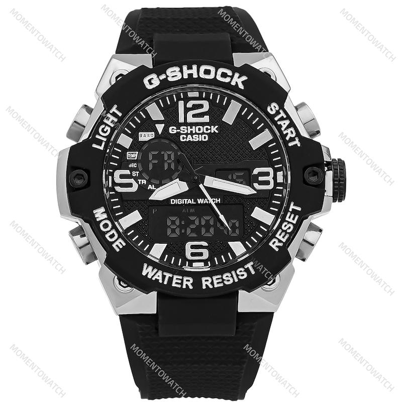 ساعت اسپرت جی‌شاک G-SHOCK مشکی نقره‌ای GG-1000 | ساعت مردانه دیجیتال و آنالوگ-کپی