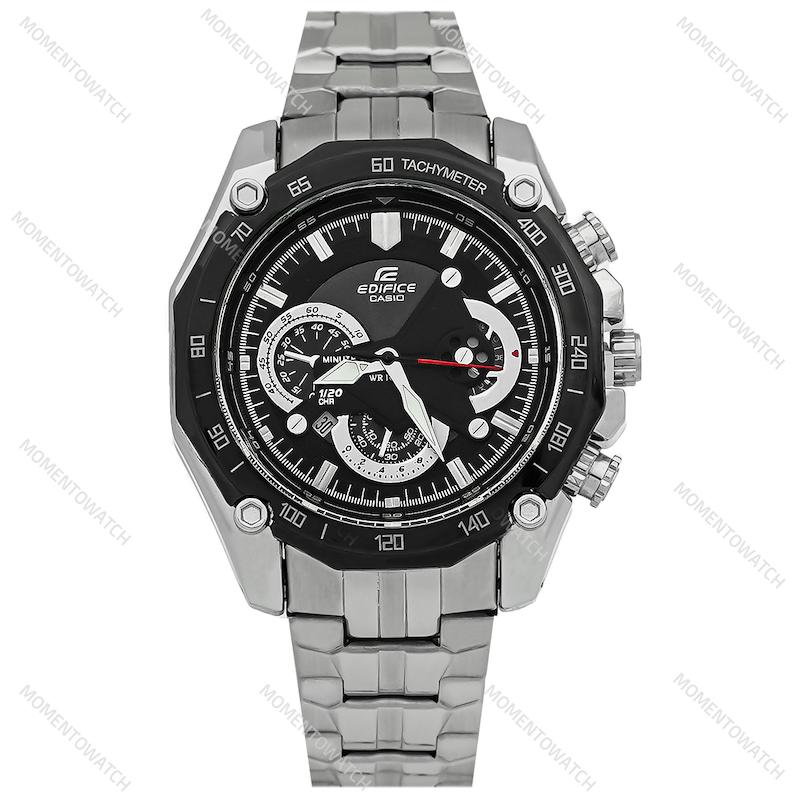 ساعت مچی مردانه کاسیو ادیفایس Casio Edifice EF550 بند استیل مشکی نقره‌ای 