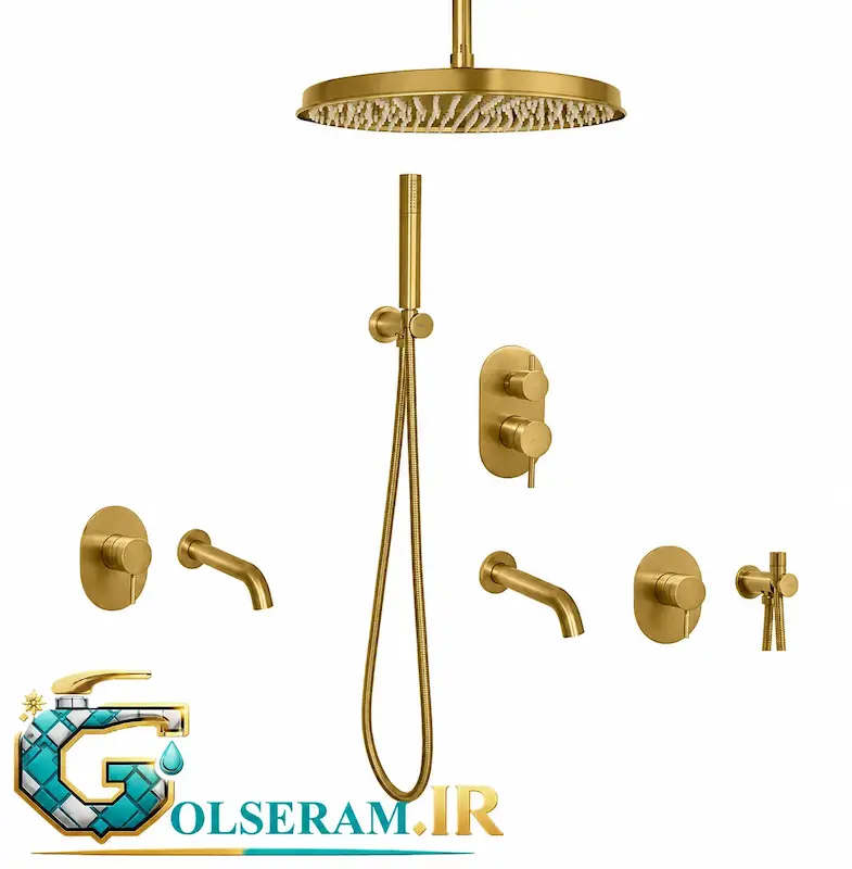 شیرالات نوبل - ست توکار فونیکس طلایی مات (سفارشی)