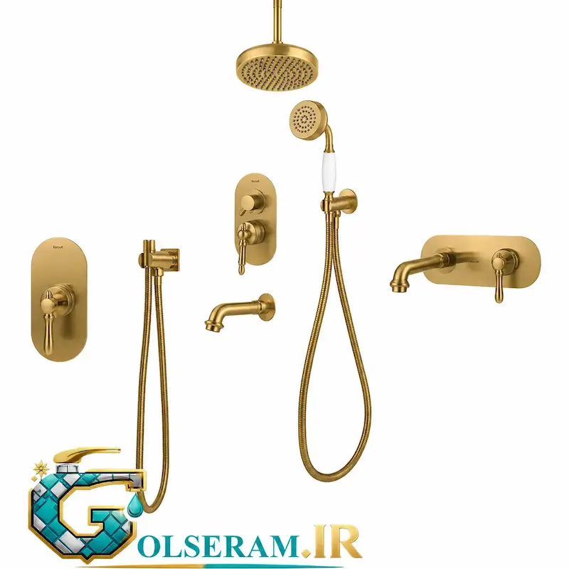 شیرالات هودین - ست شیرالات توکار راگنار طلایی مات