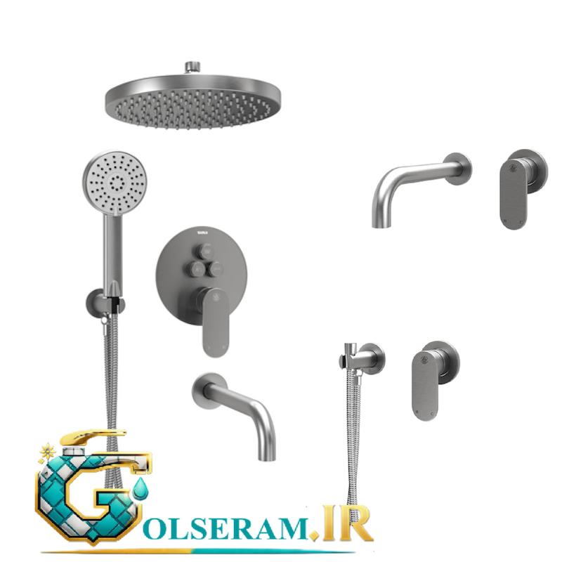 ست شیرالات توکار کسری مدل ویوو کروم مات