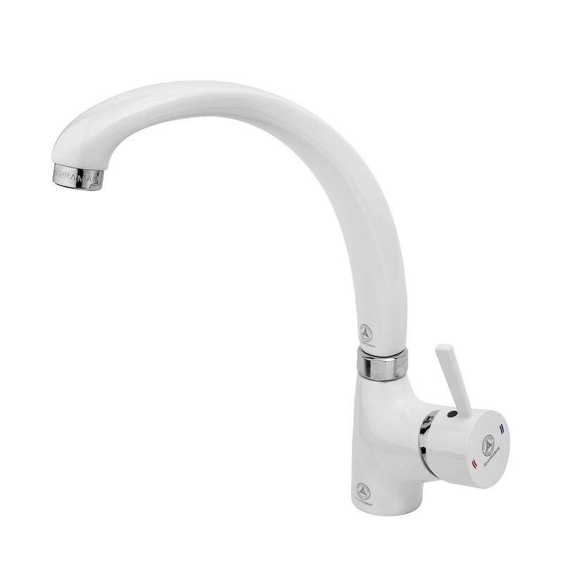 شیرالات قهرمان - شیر ظرفشویی ارکیده سفید کروم