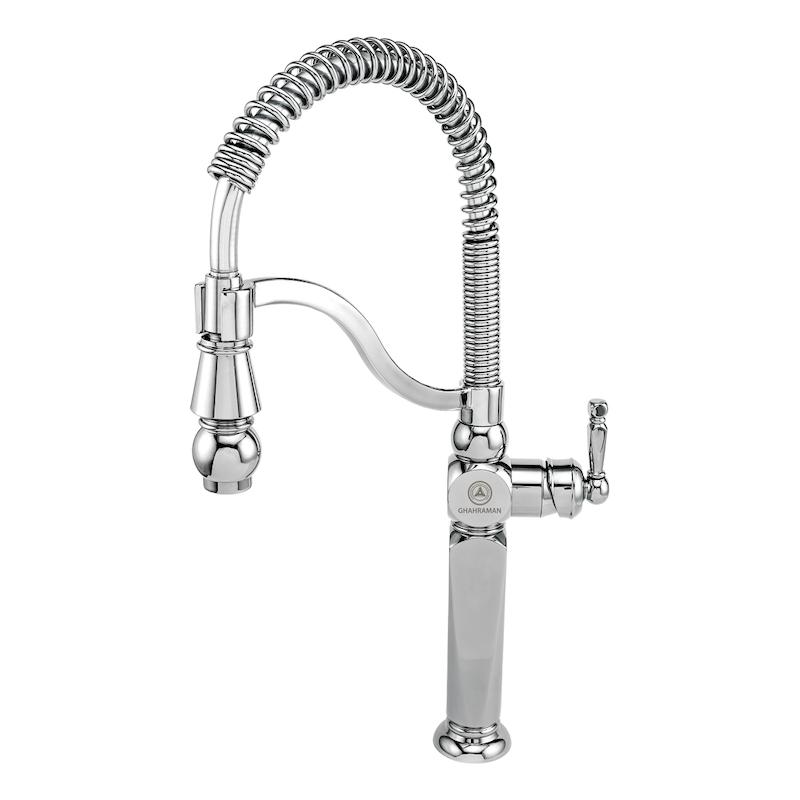 شیرالات قهرمان - شیر ظرفشویی فنری ارس کروم