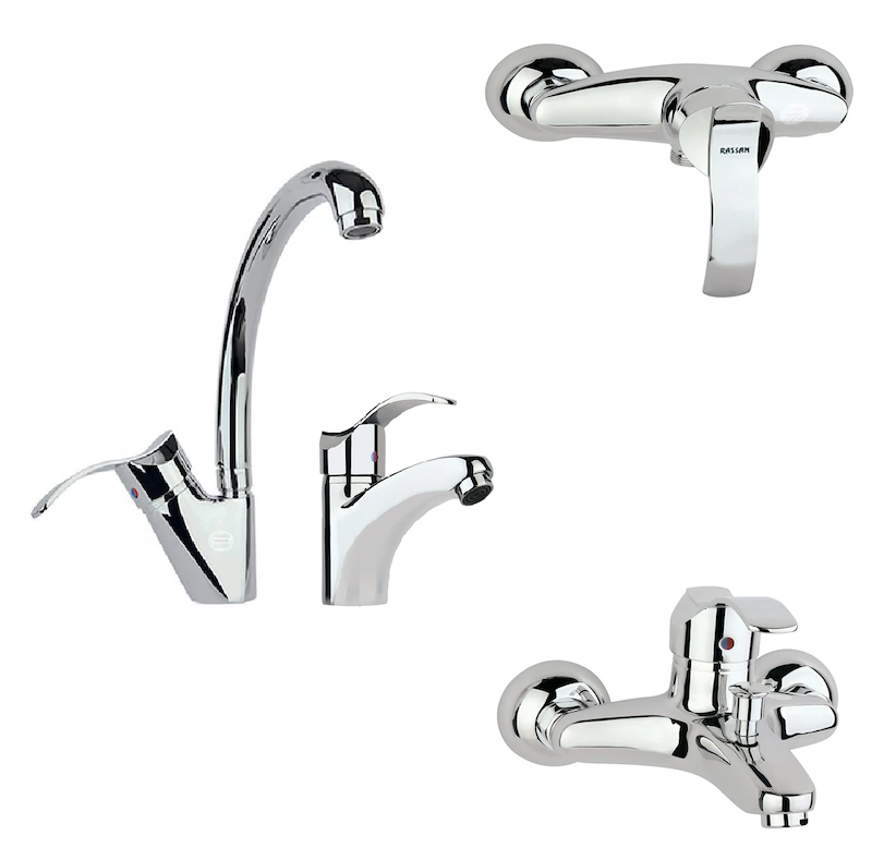 شیرالات راسان - ست 4تکه نگین کروم