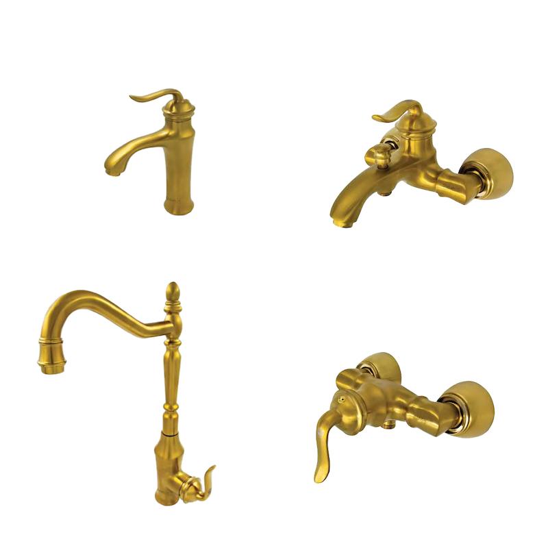 ست شیرآلات شیبه مدل ارکید طلایی مات