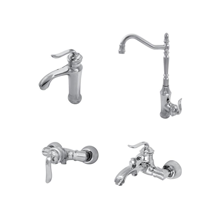 ست شیرآلات شیبه مدل ارکید کروم 