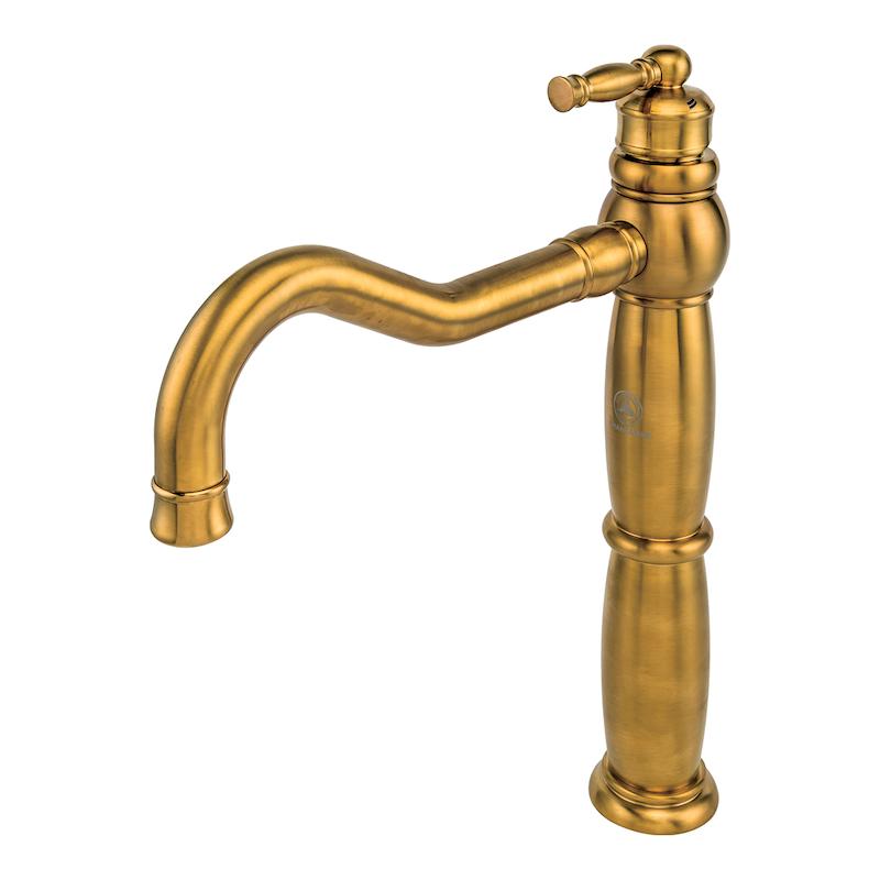 شیرالات قهرمان - شیر ظرفشویی انتیک طلایی مات