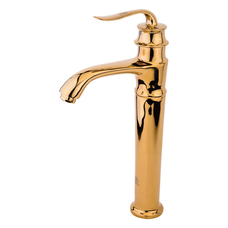 شیرالات قهرمان - شیر روشویی پایه بلند دریا طلایی - دسته هلن