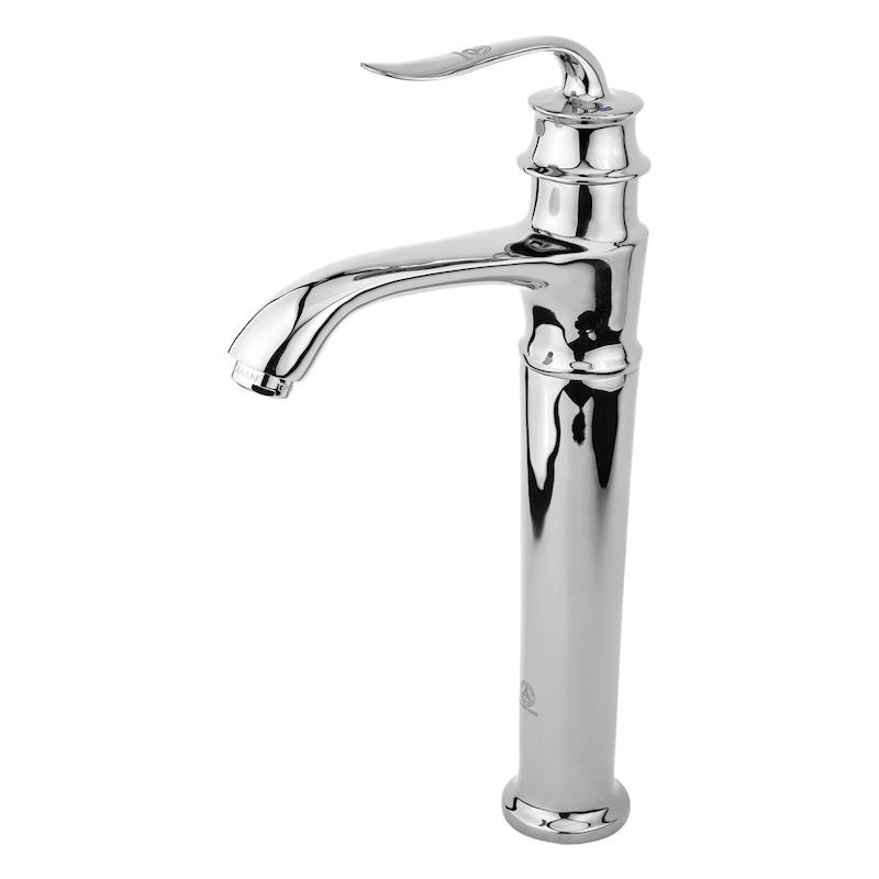 شیرالات قهرمان - شیر روشویی پایه بلند دریا کروم - دسته هلن