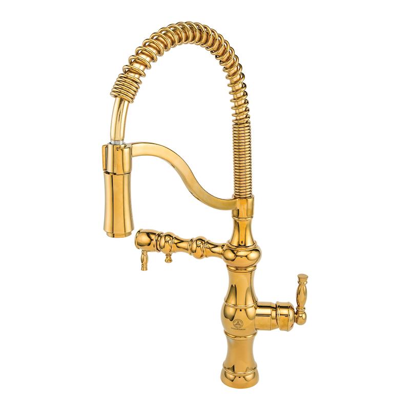 شیرالات قهرمان - شیر ظرفشویی  دومنظوره انتیک طلایی مات