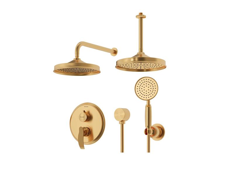 شیرالات شودر - شیر حمام توکار مدل گلوریس طلایی مات تیپ 3