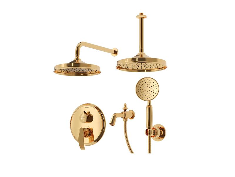 شیرالات شودر - شیر حمام توکار مدل گلوریس طلایی تیپ 4