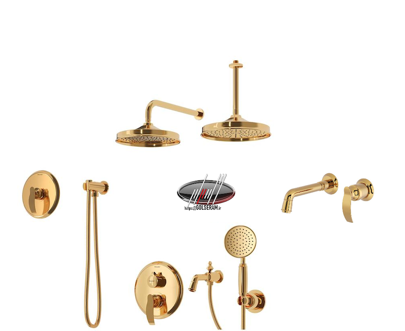 شیرالات گلوریس: تیپ4 + روشویی + توالتی رنگ طلایی