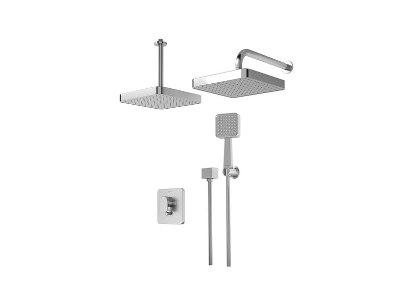 شیرالات شودر - شیر حمام توکار مدل تاین کروم مات تیپ 3