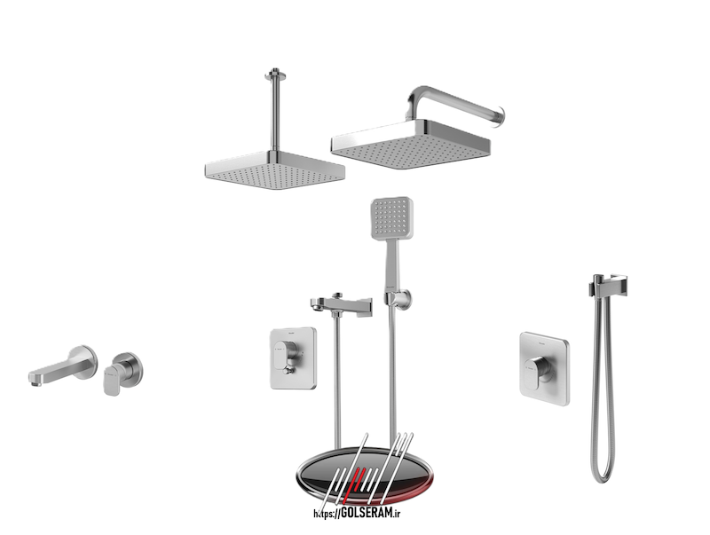 شیرالات شودر - ست توکار مدل تاین کروم مات