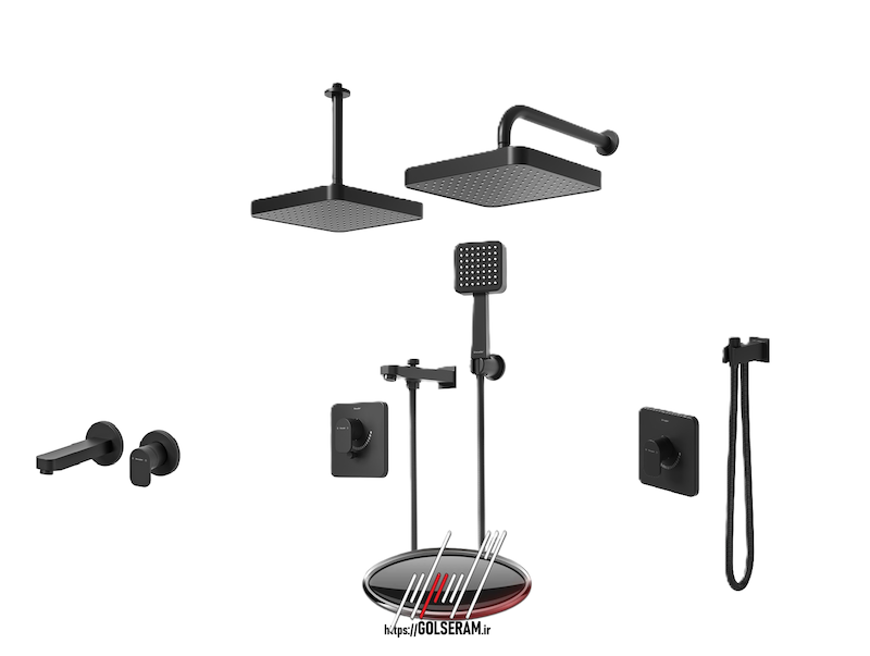 شیرالات شودر - ست توکار مدل تاین مشکی