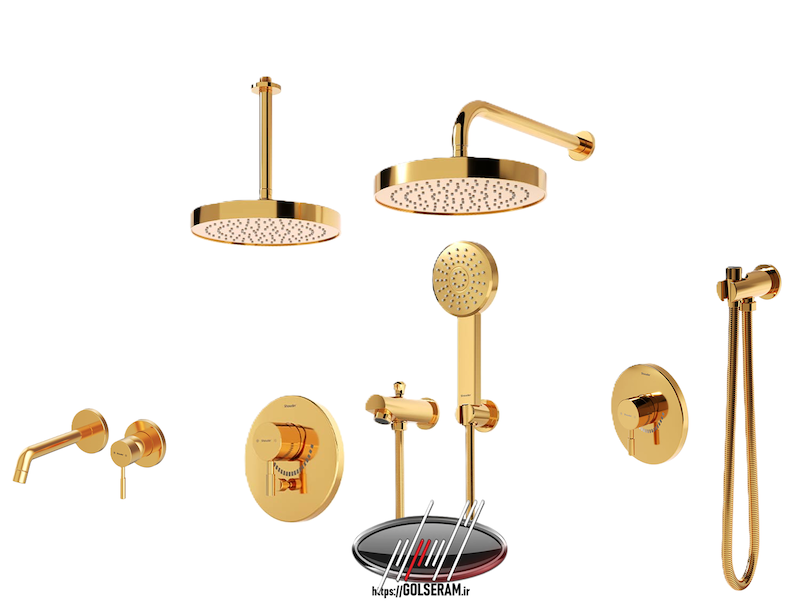 شیرالات شودر - ست شیرالات توکار مدل مارینو طلایی