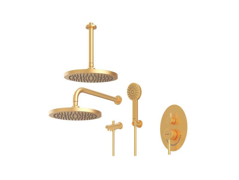 شیرالات شودر - شیر حمام توکار روگن ABS تیپ 4 طلایی مات