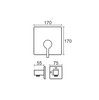 شیرالات KWC - شیر توالتی توکار اوا سفید