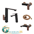 شیرالات راسان - ست 4تکه گارنت مشکی رزگلد
