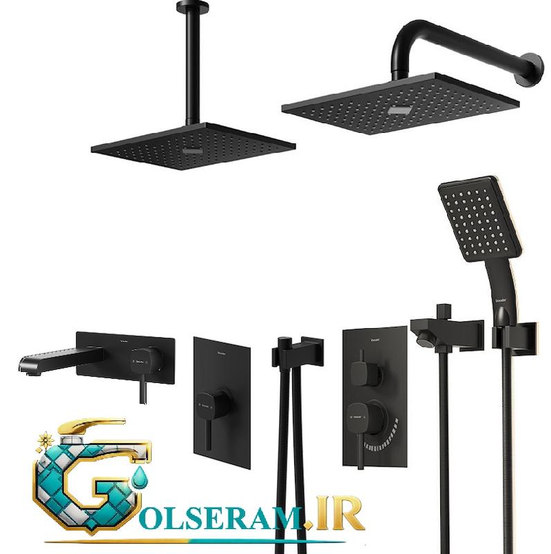 شیرالات شودر - شیرالات ست توکار رومر مشکی