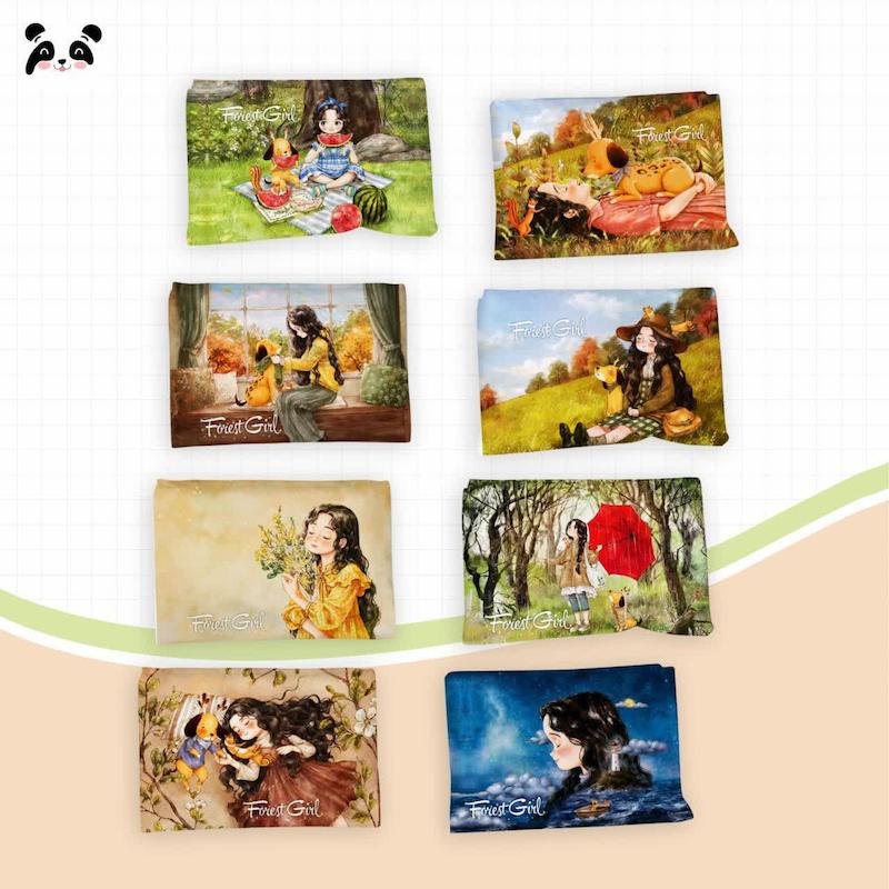 دستمال کاغذی جیبی پارچه ای فانتزی دختروجنگل