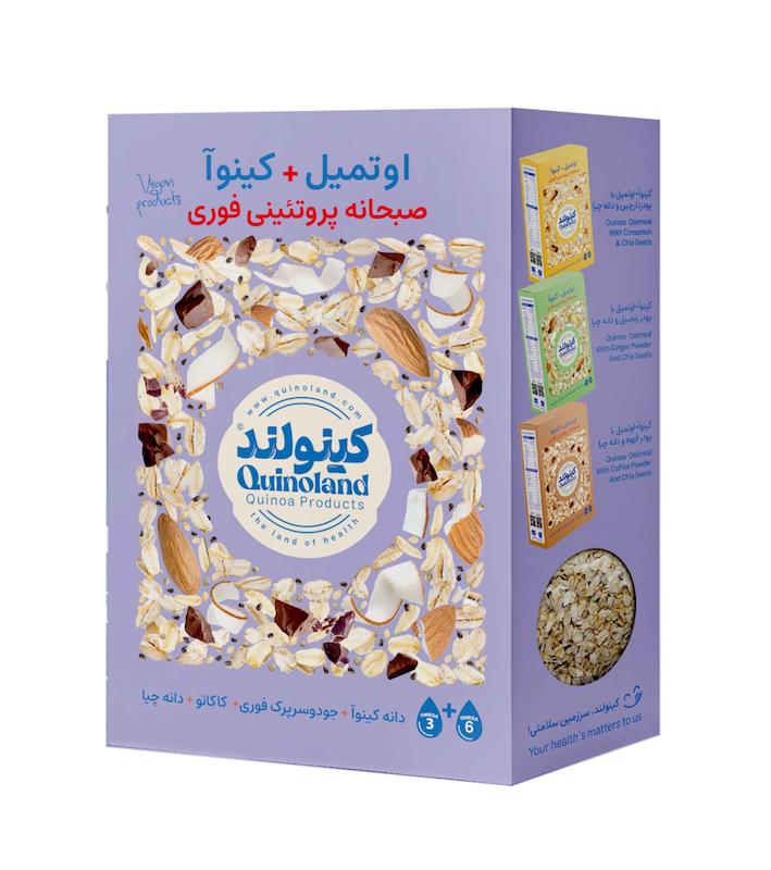 اوتمیل با کینوا کاکائویی ( شکلاتی ) بدون قند کینولند 