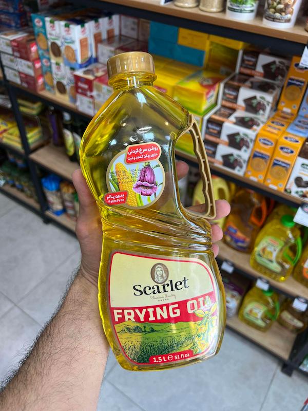 روغن سرخ کردنی ( حاوی ذرت و کنجد ) اسکارلت scarlet ۱.۵ لیتر