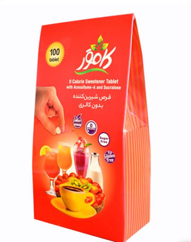 قرص شیرین کننده بدون قند کامور ۱۰۰ عددی 