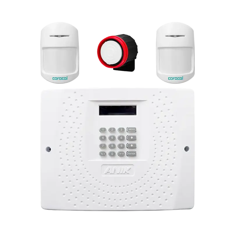 پکیج دزدگیر اماکن سیم کارتی سری اکونومی آنیک مدل ECOMAX – پنل سیم‌کارتی + دو چشمی + آژیر پیزو