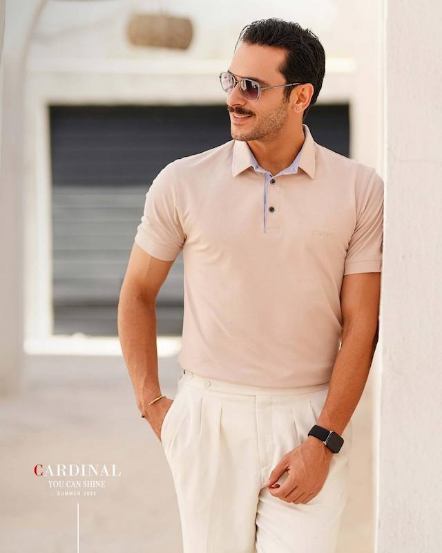 تیشرت مردانه یقه دار جودون کرم