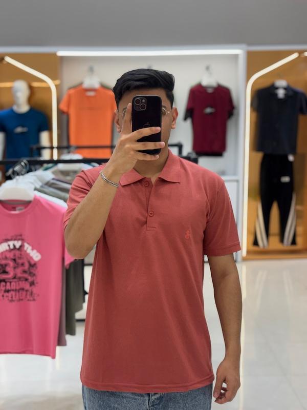 تیشرت یقه دار پولو صورتی