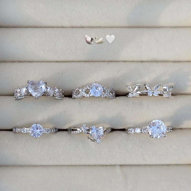 کالکشن انگشتر جواهری سفید 