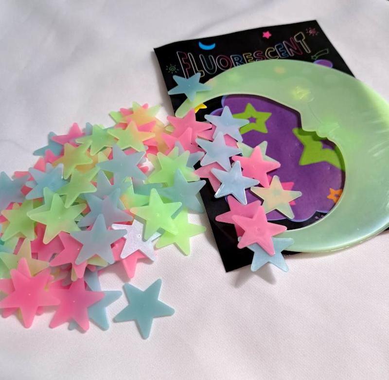 ماه و ستاره شب تاب رنگی