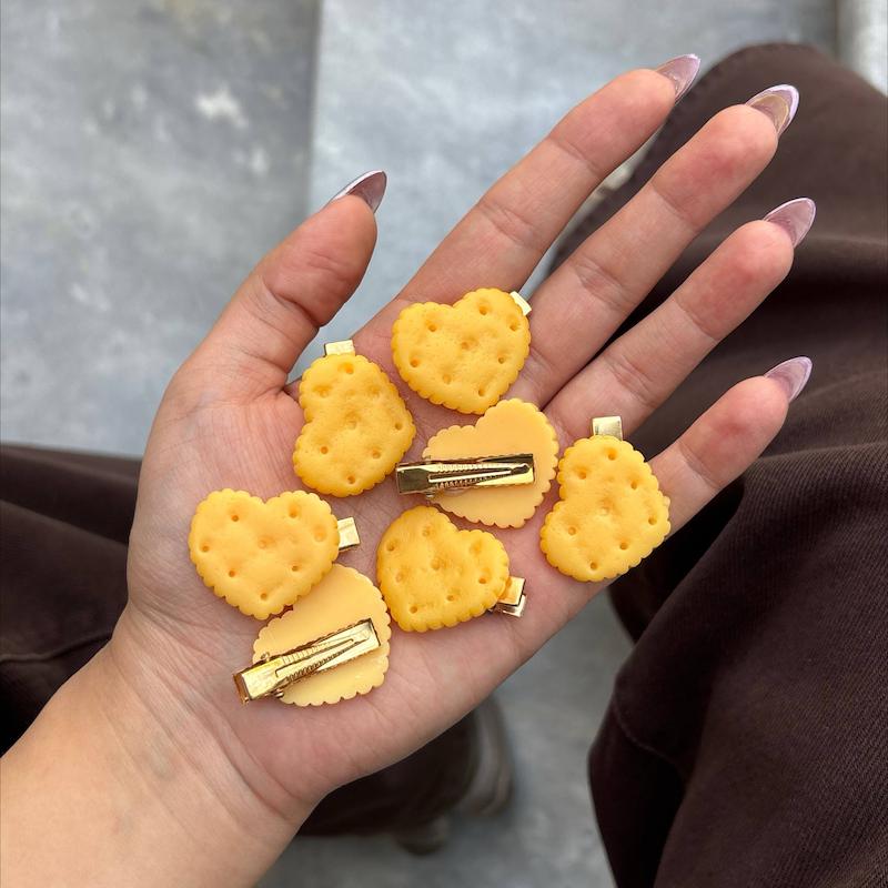 گیره مو پینترستی بیسکوئیت قلبی🍪🧡