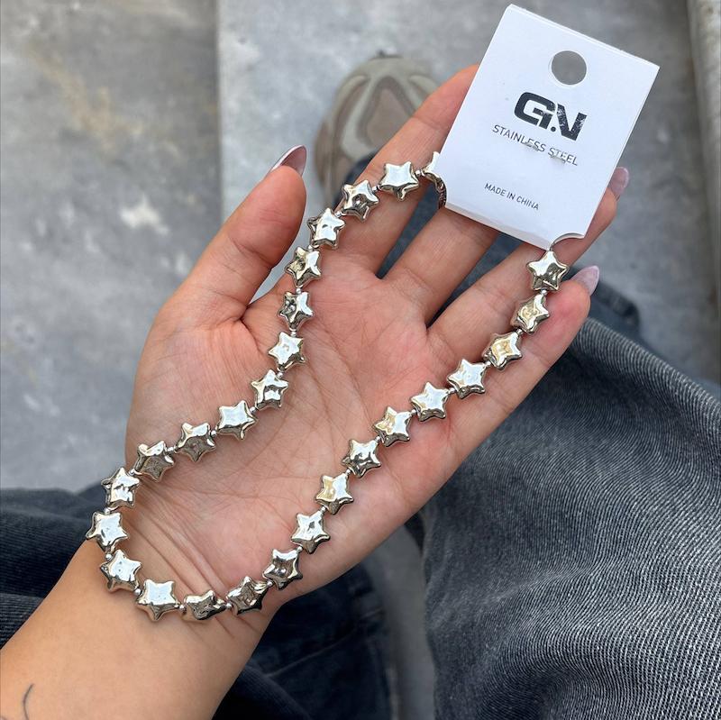 گردنبند پینترستی ستاره سیلور🩶⭐️