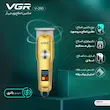 ماشین اصلاح موی سر و صورت وی جی ار مدل V-290، اصلاح به صورت صفر زن و خط زن، با قابلیت نمایش وضعیت باتری، طراحی ارگونومیک، ضد آب (قابلیت استفاده زیر دوش)، منبع انرژی باتری قابل شارژ، به همراه روغن، برس تمیزکننده و کابل شارژ USB