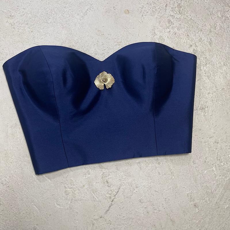 کراپ تاپ زنانه تافته یراق طلایی