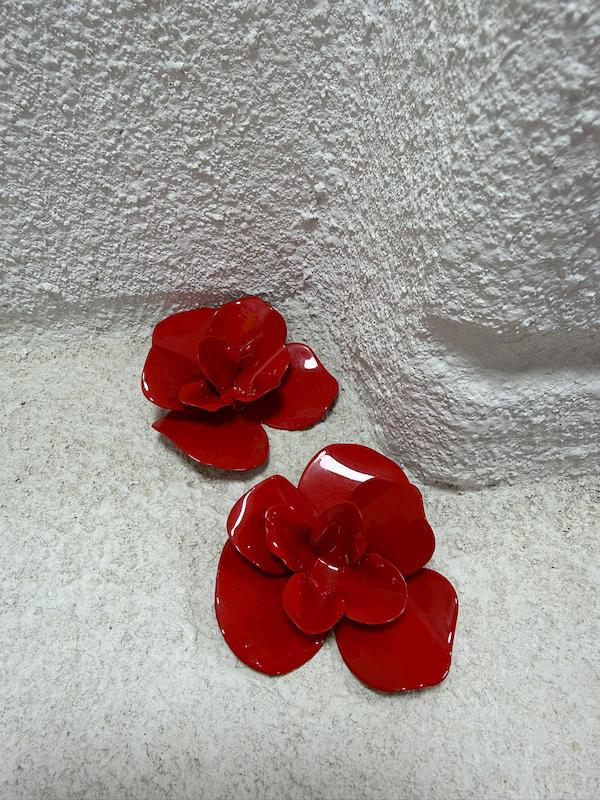 گوشواره گل فلزی 