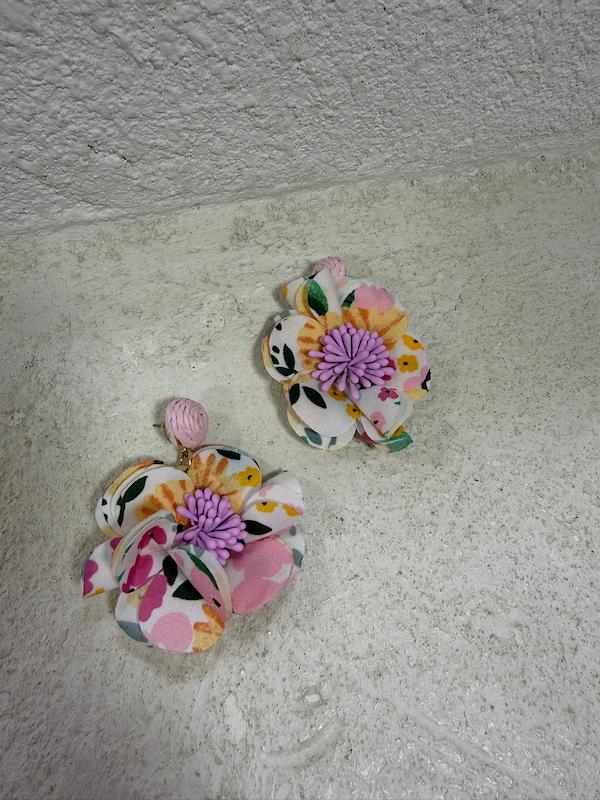 گوشواره رنگی پارچه ای 