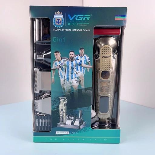 ماشین اصلاح شش کاره وی جی ار 095 صفر زن و خط زن و حجم زن ضدآب 