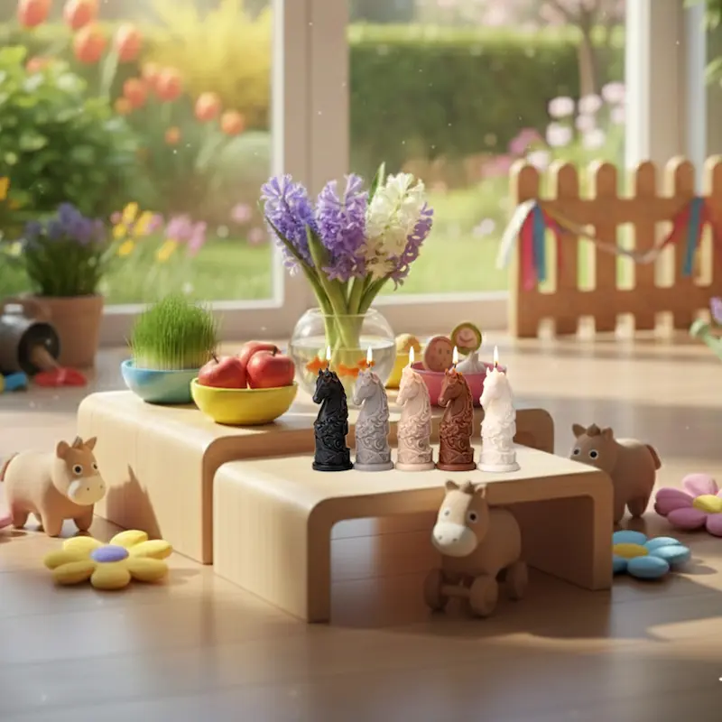 شمع دست ساز مدل اسب در رنگ های مختلف مناسب عید نوروز