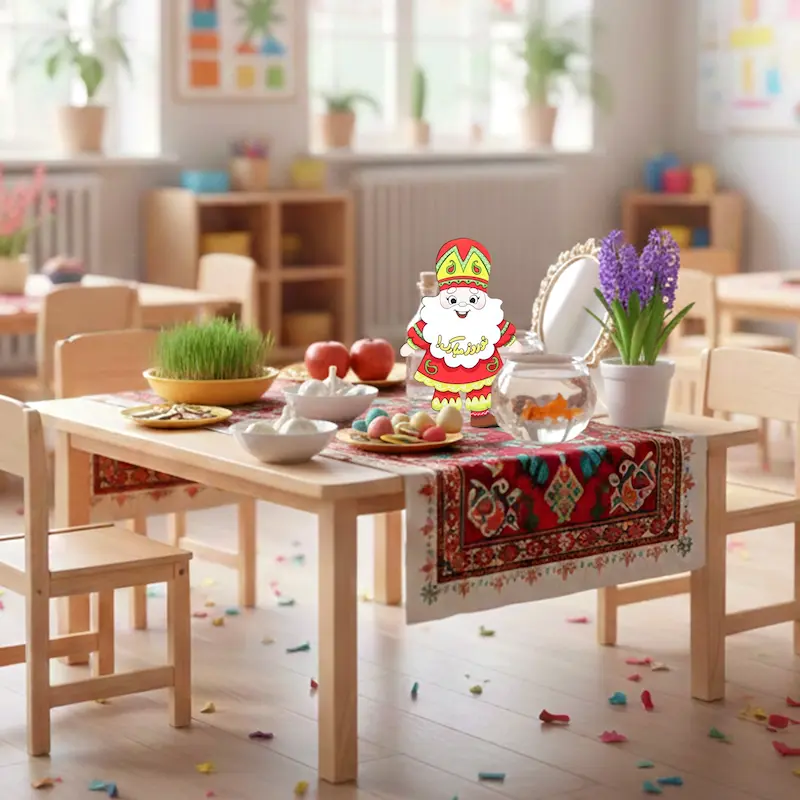 استند چوبی عمو نوروز برای سفره هفت سین