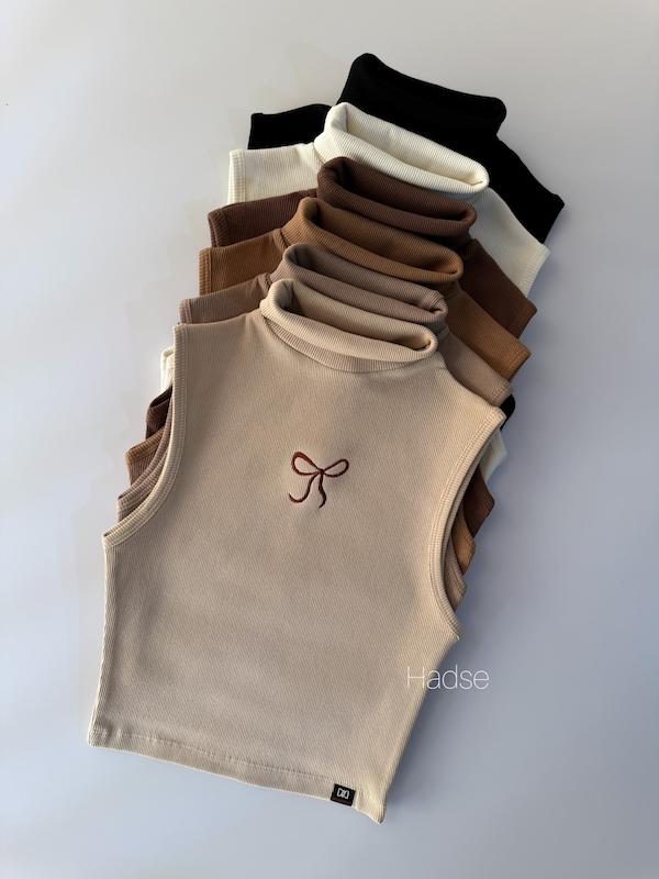 کراپ تاپ یقه اسکی پاپیونی