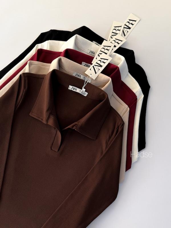 بلیز یقه تِنیسی zara