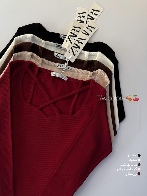 بلیز یقه ضربدری zara