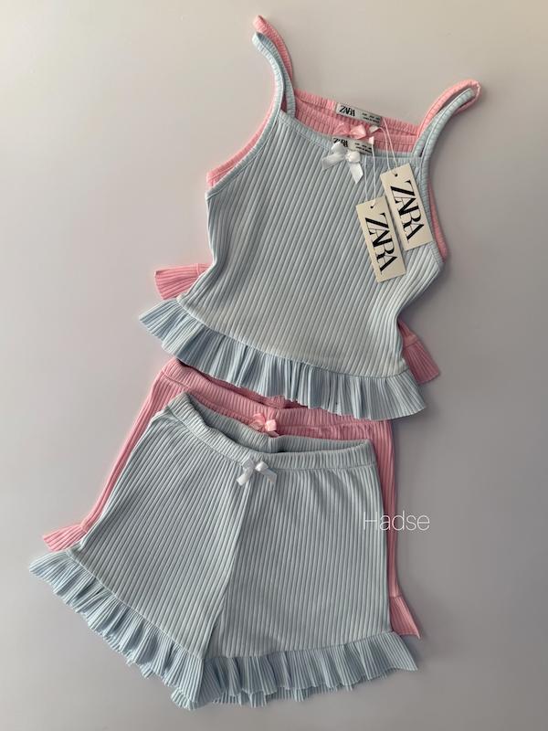 ست کراپ و شلوارک چین چینی Zara