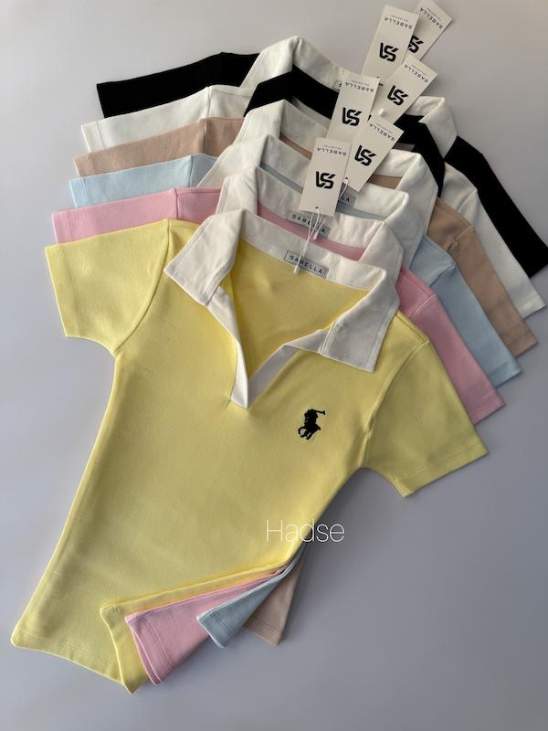 تیشرت polo یقه دارِ سفید sabella