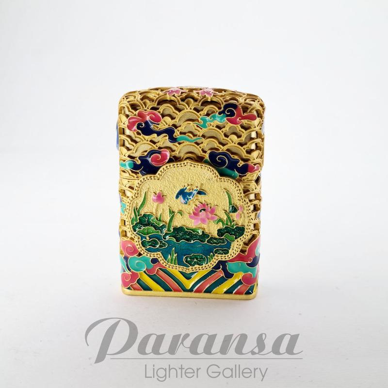 فندک زیپو کاستوم مدل فیل شبرنگ – روکش طلا و مس Custom Zippo